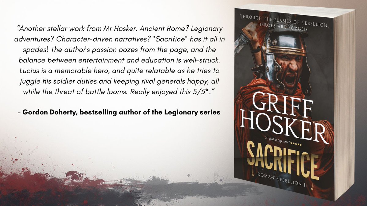#ICYMI Sacrifice, the second book in Griff Hosker's enthralling Roman Rebellion series, is out now!
UK: buff.ly/cjn0Tox
US: buff.ly/cv1dq9c
AUS: buff.ly/yZxQP5d
CAN: buff.ly/X7ybotk
<a href="/HoskerGriff/">Griff Hosker</a> #HistFic #NewRelease #Roman #Spartacus