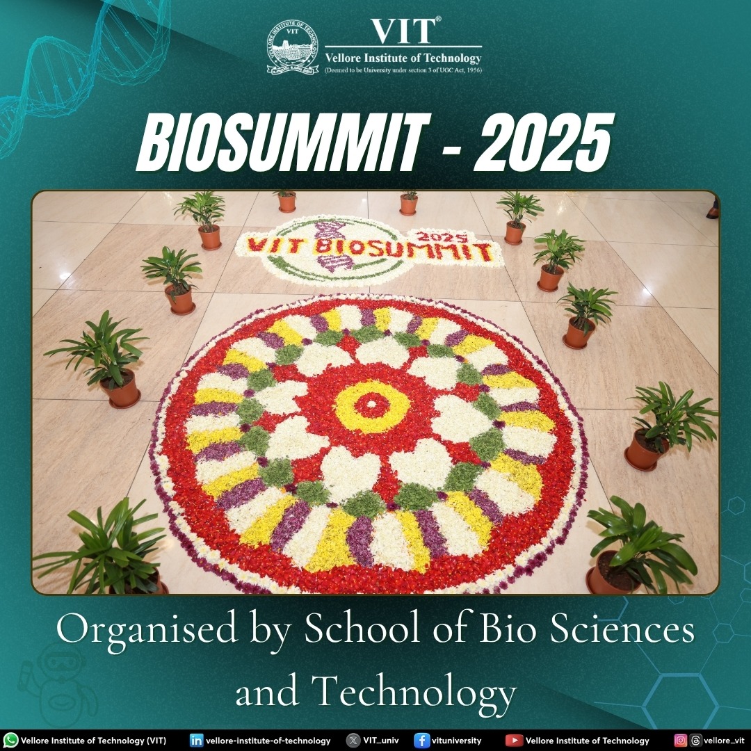 VIT_univ's tweet image. The 12th edition of Biosummit, organised by the School of Bio Sciences and Technology, was successfully inaugurated earlier today! 

#Biosummit2025 #Biotechnology #AIinBioTech #SBST #VIT #Innovation #VITEEE #LifeSciences #AI #IndustryAcademia #VelloreInstituteofTechnology