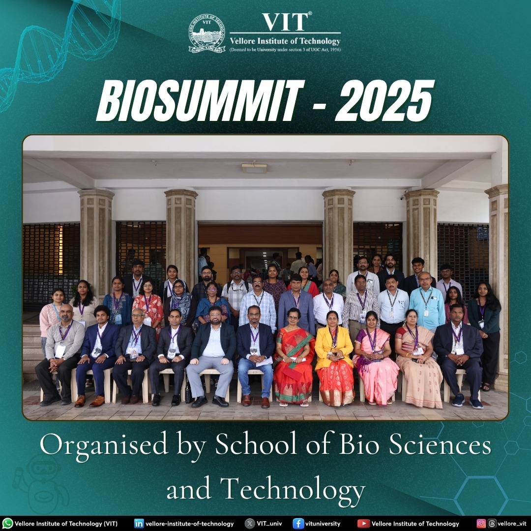 VIT_univ's tweet image. The 12th edition of Biosummit, organised by the School of Bio Sciences and Technology, was successfully inaugurated earlier today! 

#Biosummit2025 #Biotechnology #AIinBioTech #SBST #VIT #Innovation #VITEEE #LifeSciences #AI #IndustryAcademia #VelloreInstituteofTechnology