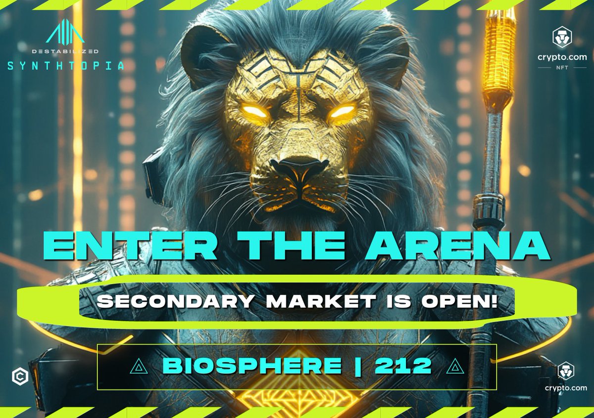 ⚡️ #BIOSPHERE | SECONDARY MARKET NOW LIVE 🧬

The gates have opened — the arena calls. The fearless enter. The legends snipe. The fearless win. 🏁 

Enter the Arena #fftb → crypto.com/nft/collection…

💎 Every trade writes new history on-chain.

🎁 GIVEAWAY

🏆 Prizes:

🏅 1×