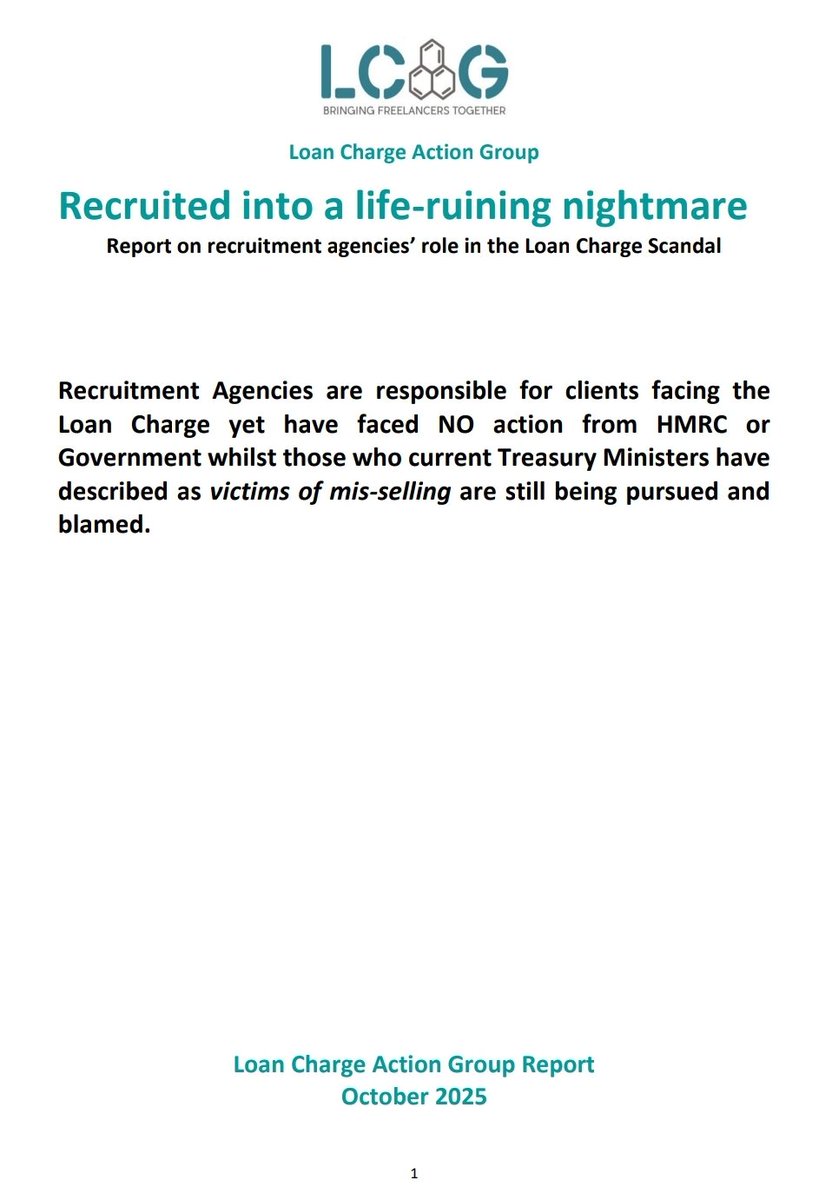 🚨 BREAKING: Damning new reports expose key roles played by #charteredaccountants &amp; #recruitmentagencies in the #LoanChargeScandal. There was industrial mis-selling for profit for huge commissions &amp; fees, yet the Government refuses to tackle perpetrators. 
hmrcloancharge.info/new-reports-ex…