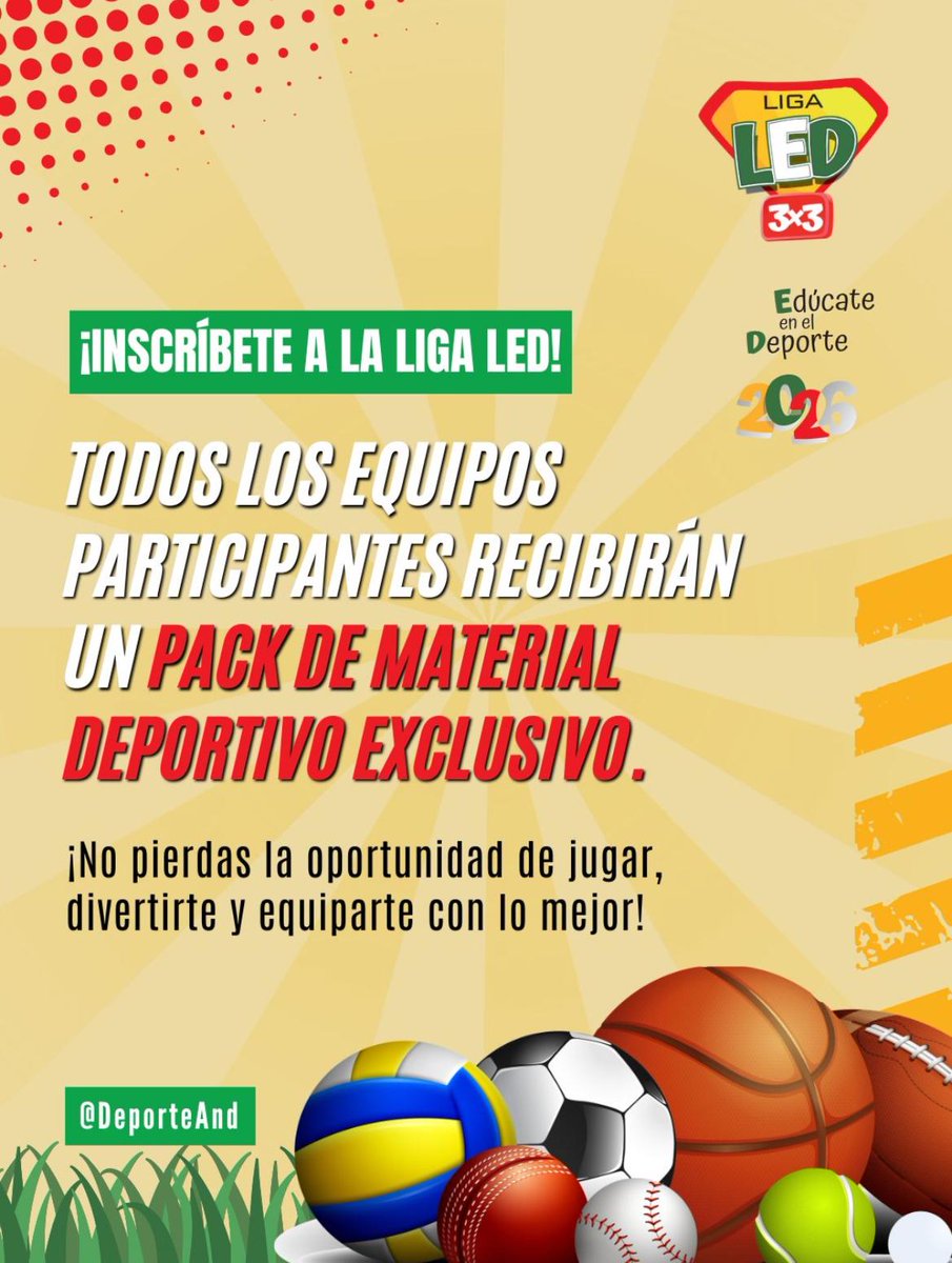 Recuerda que el día 31 de octubre este viernes es el último día para inscribirte en la LIGA LED, todavía estás a tiempo "NO TE QUEDES SIN JUGAR" : ligaled.deportedeandalucia.com/?gad_source=1&…
