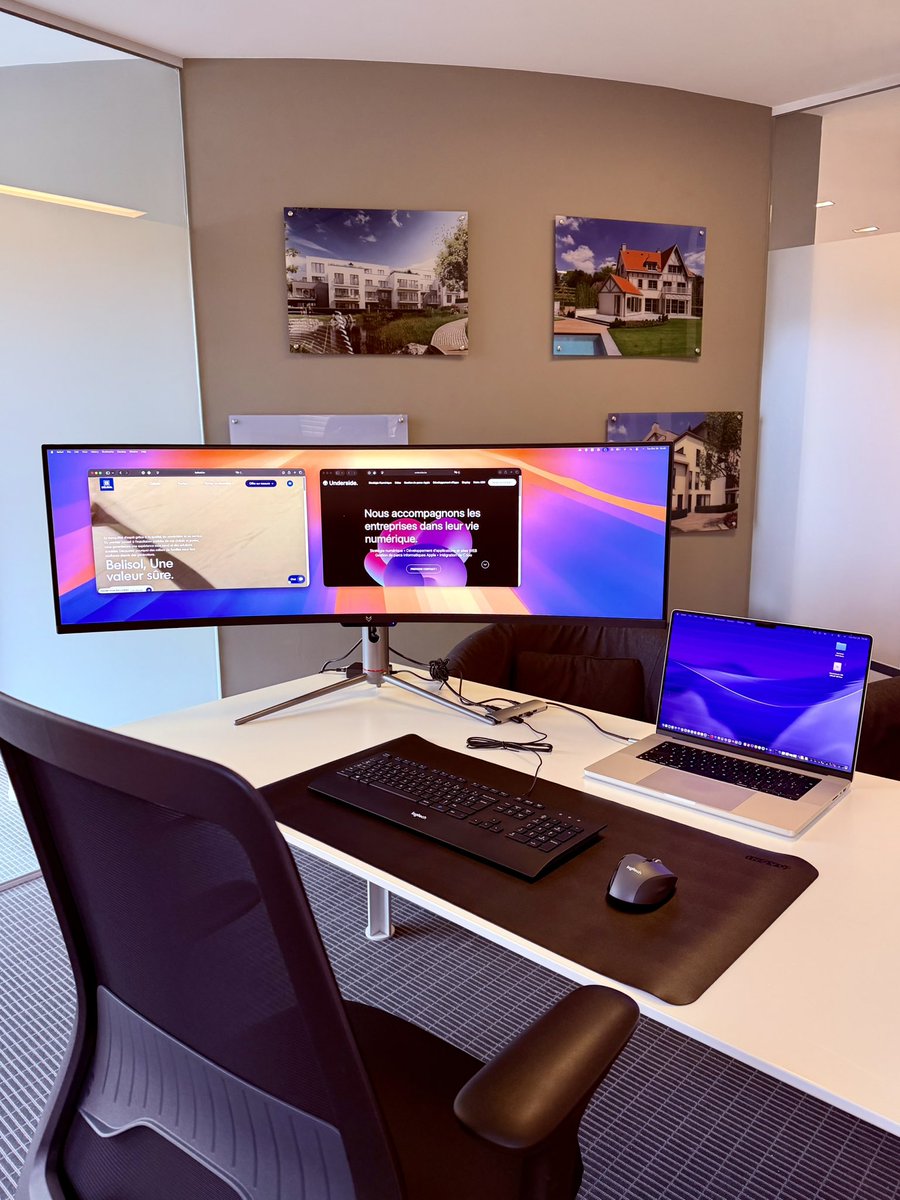 cdegraeve's tweet image. Nouvelle installation pour l’un de nos clients.
L’écran ultra large est dingue.
@underside_sprl #informatique