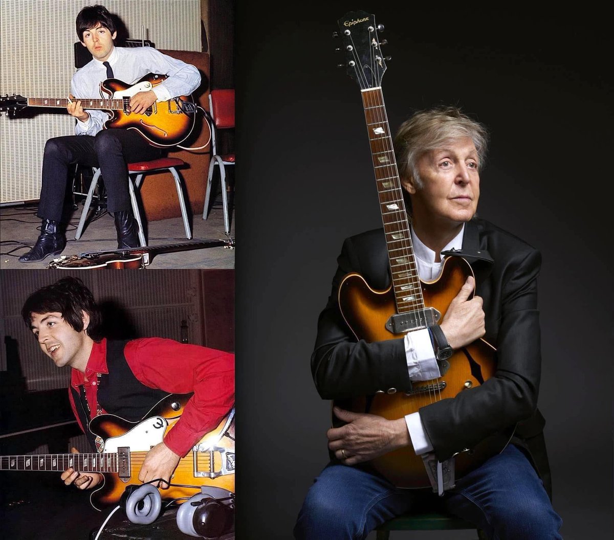 🎸 “Ho una Epiphone Casino, che è una delle mie chitarre preferite. Non è la chitarra migliore in assoluto, ma l’ho comprata negli anni Sessanta. Entrai in un negozio su Charing Cross Road e chiesi ai ragazzi se avessero una chitarra capace di generare feedback, perché in quel