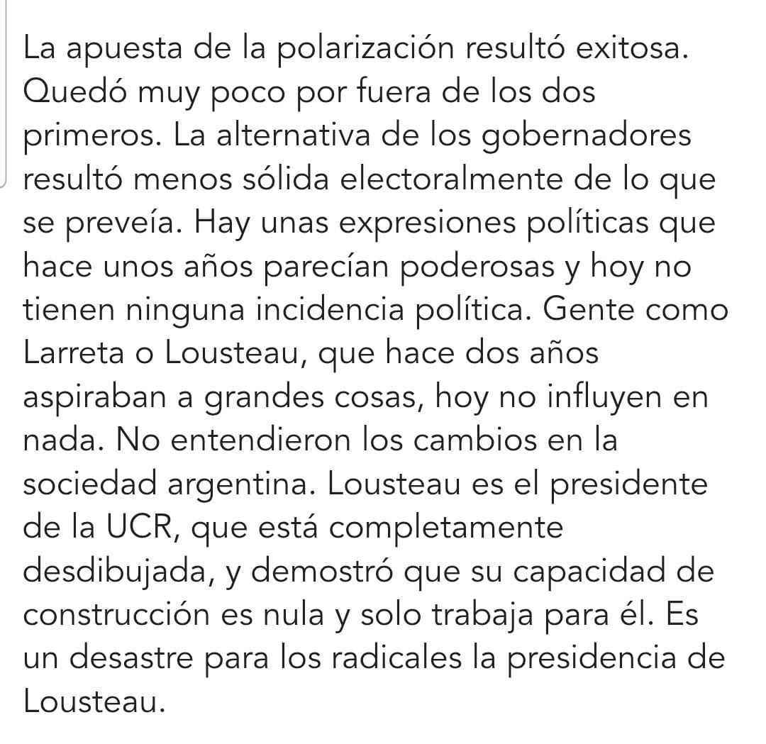 . <a href="/LoperfidoDario/">Dario Loperfido</a> en 130 años LO PEOR que le pasó a la UCR y de lo que no se pudo recuperar fue tenerte a vos, al Gordo <a href="/herlombardi/">Hernán Lombardi</a> y a Antonito, haciendo mierda el país y la reputación del partido, mientras vivían de joda. Fueron los antecesores de Alberto Fernandez. Caradura.