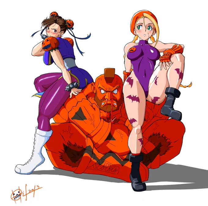 今年のハロウィン絵はこれのリメイクの予定 #格ゲーキャラ描こうぜ