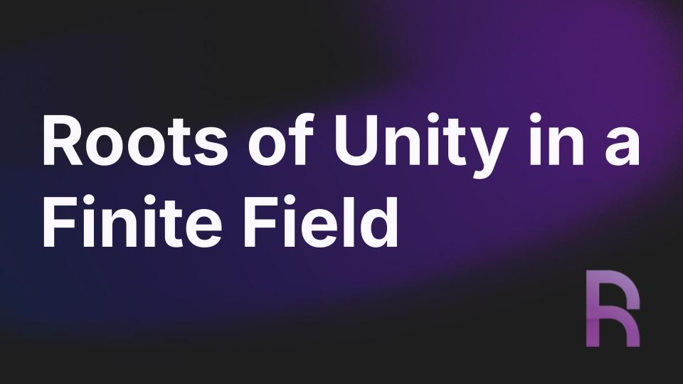 RareSkills_io's tweet photo. New blog post is up:

Roots of Unity in a Finite Field

Roots of Unity are an important prerequisite for understanding the NTT algorithm (Fast Fourier Transforms in a Finite Field), ZK-STARKs, and PLONK.

You'll want to understand them like the back of your hand before diving into those algorithms.

This article builds off of our previous article about the Fundamental Theorem of Cyclic groups. It's much easier to understand Roots of Unity in the context of multiplicative subgroups than in isolation.

Link in the reply.