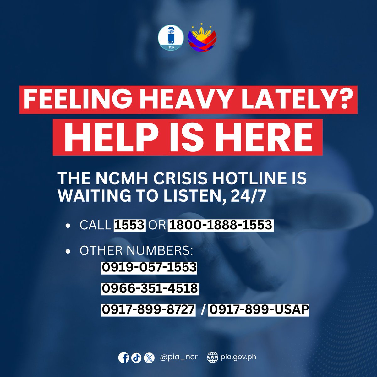 PIA_NCR's tweet image. With the observance of All Saints’ Day and All Souls’ Day, the @DOHgovph reminds the public that the department’s mental health programs continue.

#helpishere #helpisavailable #NCMH #undas2025
pia.gov.ph/news/luzon/doh…