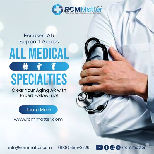 At <a href="/RCMMatter/">RCM Matter (Revenue Cycle Management Company)</a> , we help healthcare providers clear aging A/R, recover revenue faster, and keep cash flow healthy, from Podiatry to Mental Health. Focus on patients, we’ll handle the rest.

#RCMMatter #MedicalBilling #RevenueCycleManagement #ARFollowUp  #USAMedicalBilling
