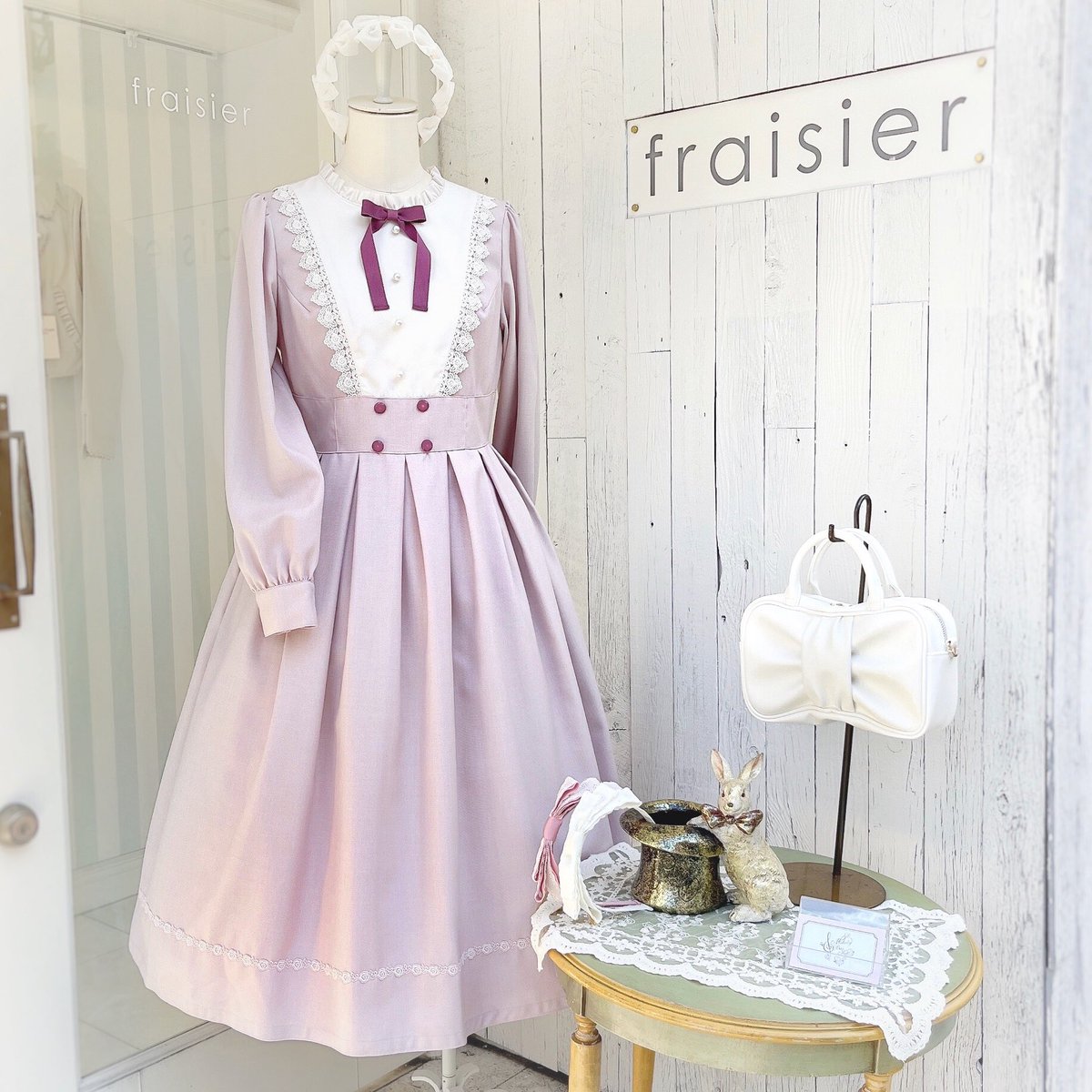 【ゆず*さま専用】メロディバスケット　ワンピース　ホワイト ゆず*さま専用】メロディバスケット ワンピース ホワイト ゆず*さま