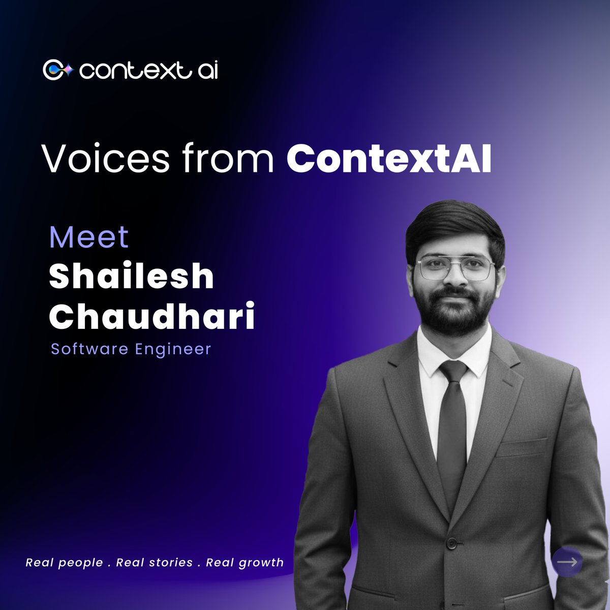ContextQa's tweet image. Employee Spotlight: Shaileshbhai Chaudhari – Software Engineer at ContextAI

Building impactful AI-powered solutions with ownership &amp;amp; innovation.

A true example of growth through creativity &amp;amp; consistency. 

👉linkedin.com/in/shaileshbha…

#EmployeeSpotlight #ContextAI #AI #Innovation