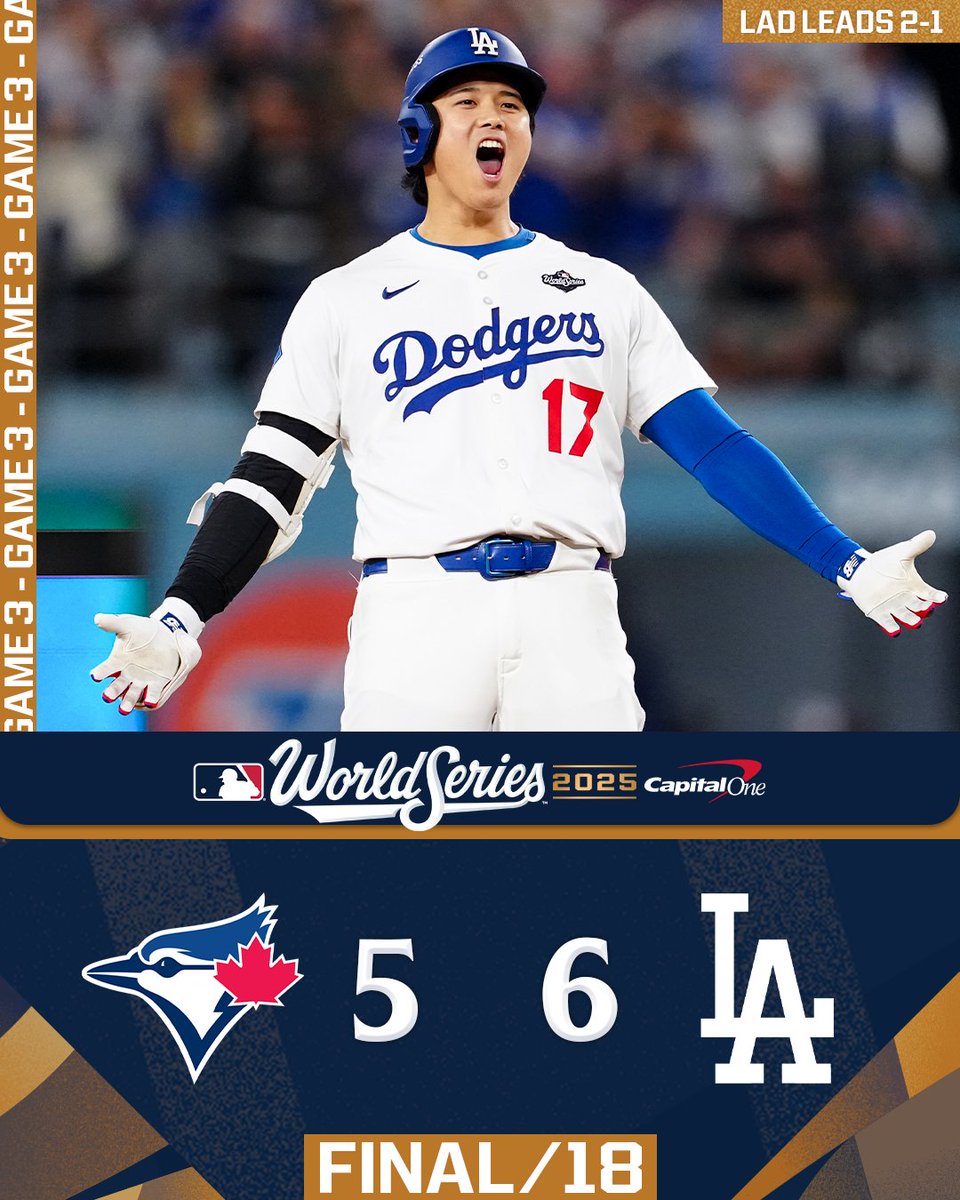 MLBNetwork's tweet photo. THE DODGERS TAKE A 2-1 SERIES LEAD! #WorldSeries https://t.co/RySOscFzXp