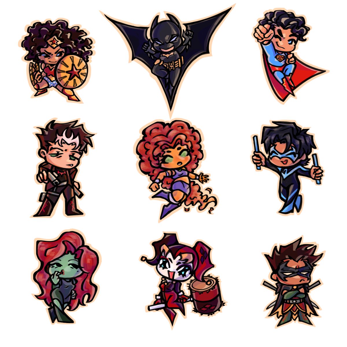 cheapestcoffee's tweet photo. sticker designs maybe #dc #batman #superbat #wonderwoman #nightwing #jasontodd #therestofthemtooig https://t.co/UAVfxgp3Yy