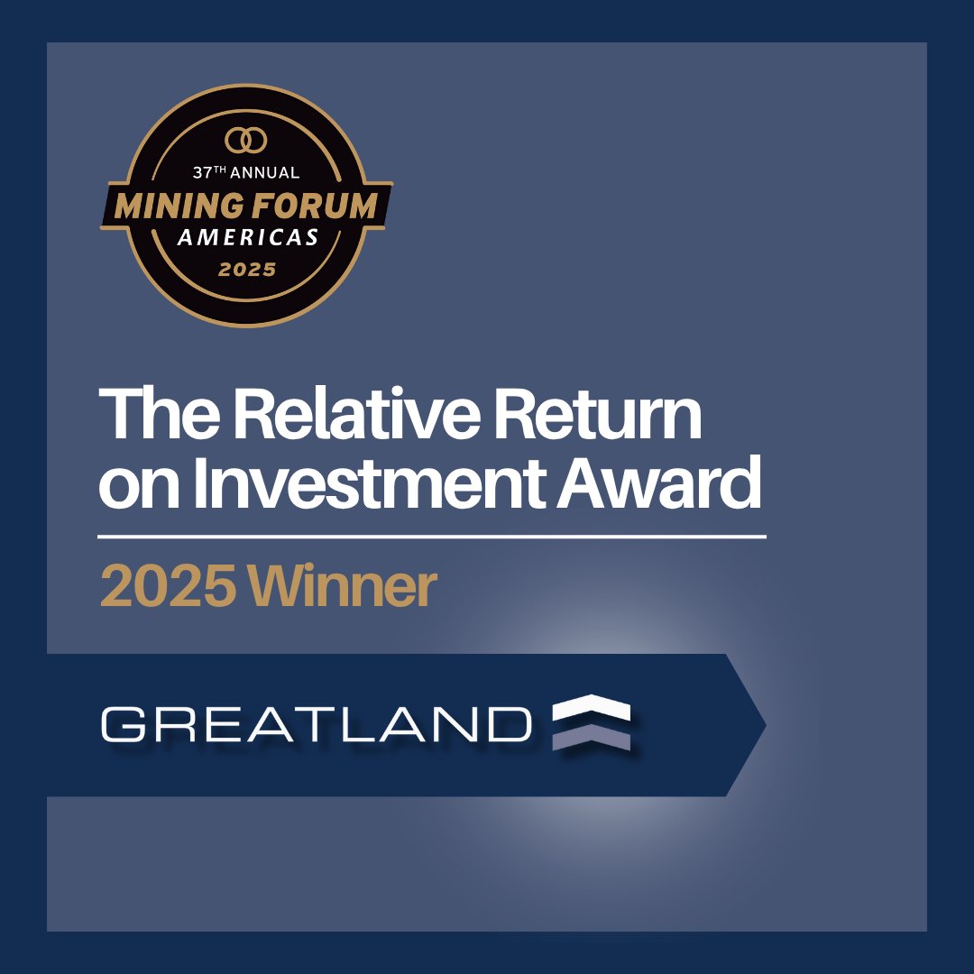 Greatland_GGP's tweet image. Greatland Resources has been awarded the inaugural Relative Return on Investment (RREI) Award at the Mining Forum Americas 2025, recognising strong shareholder engagement, market visibility and operational focus. The award includes participation in Mining Forum Europe 2026.
#GGP