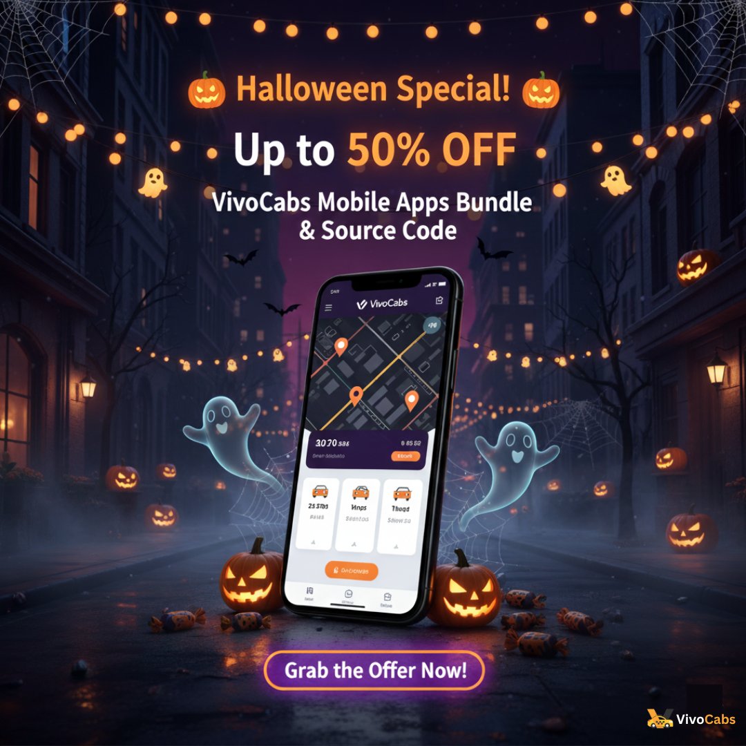 VivoCabs's tweet image. 👻 Thinking of launching your own taxi app?
This Halloween, VivoCabs makes it spookily simple!
Get up to 50% OFF on VivoCabs Mobile Apps Bundle &amp;amp; Source Code!

Explore Now: vivocabs.com

#HalloweenOffer #VivoCabs #TaxiAppDevelopment #UberCloneApp #RideHailingSoftware