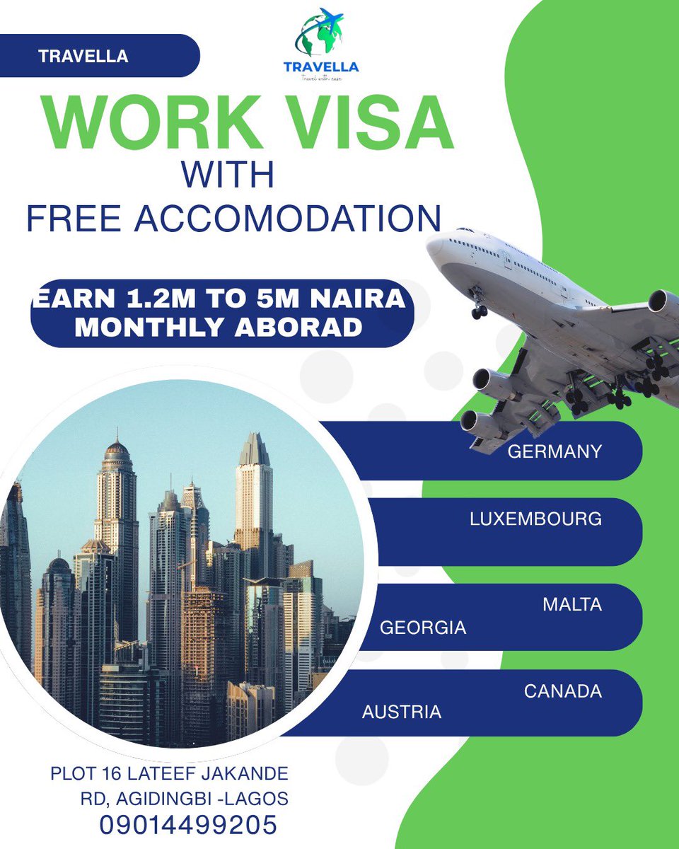 Travellanigeria's tweet photo. Good morning X-
@Travellanigeria is a travel agency located at Agidingbi, Lagos state. Trusted plug to handle your travel request, from Visa processing to flight bookings & many more.
You can also start your vacation process today.😌 #dettydecember
#plugspace #travel https://t.co/ha3Tsgbblq