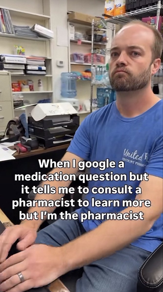 "Quand je cherche une info sur un médicament sur Google et qu’il me dit de consulter un pharmacien pour en savoir plus… mais que je suis le pharmacien."
