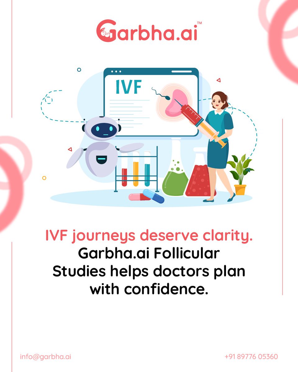 Garbha_AI's tweet image. 🌸 IVF journeys deserve clarity.

With AI-powered Follicular Studies, Garbha.ai helps doctors plan IVF treatments with precision and confidence.

📩 garbha.ai/contact

#GarbhaAI #IVF #FertilityTech #AIInHealthcare #AiSPRY