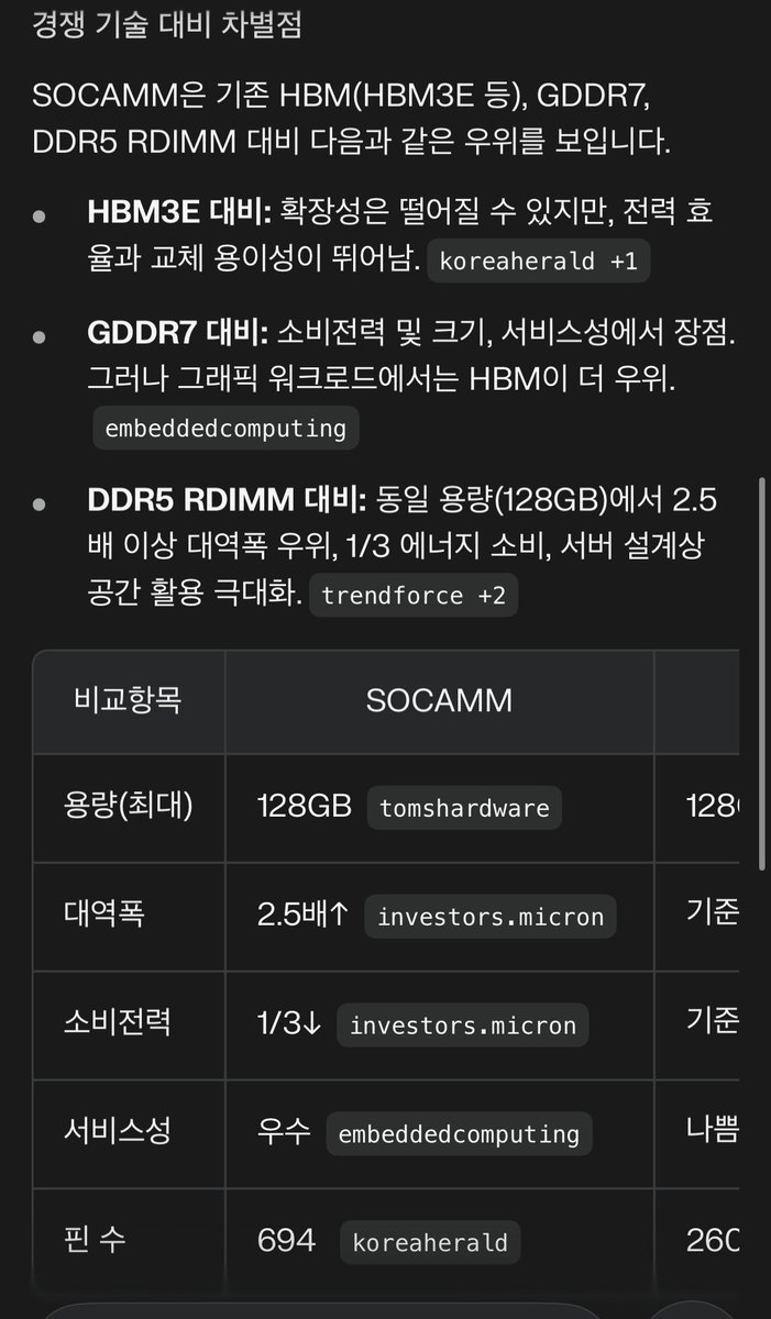 nj_jeju's tweet image. 소캠 SOCAMM(System on Chip Advanced Memory Module)