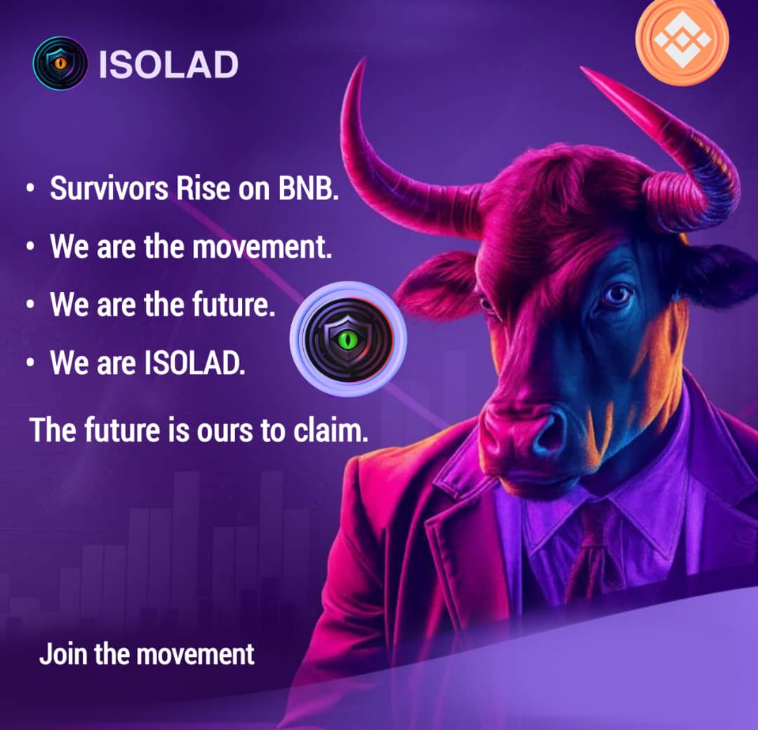 Jbtechinter's tweet image. #ISOLAD is the bull born out of sincerity and Truth. 
If you are not in the movement yet join it and let run begins... 
Don&apos;t miss out. 
@cz_binance 
@BNBCHAIN 
@AgborMoses34 
@ProphetJoelO 
 👇👇👇
@isoladcoin 
0xEEfc8E2538f9e63d6679343C06a783DB5a7b1B42