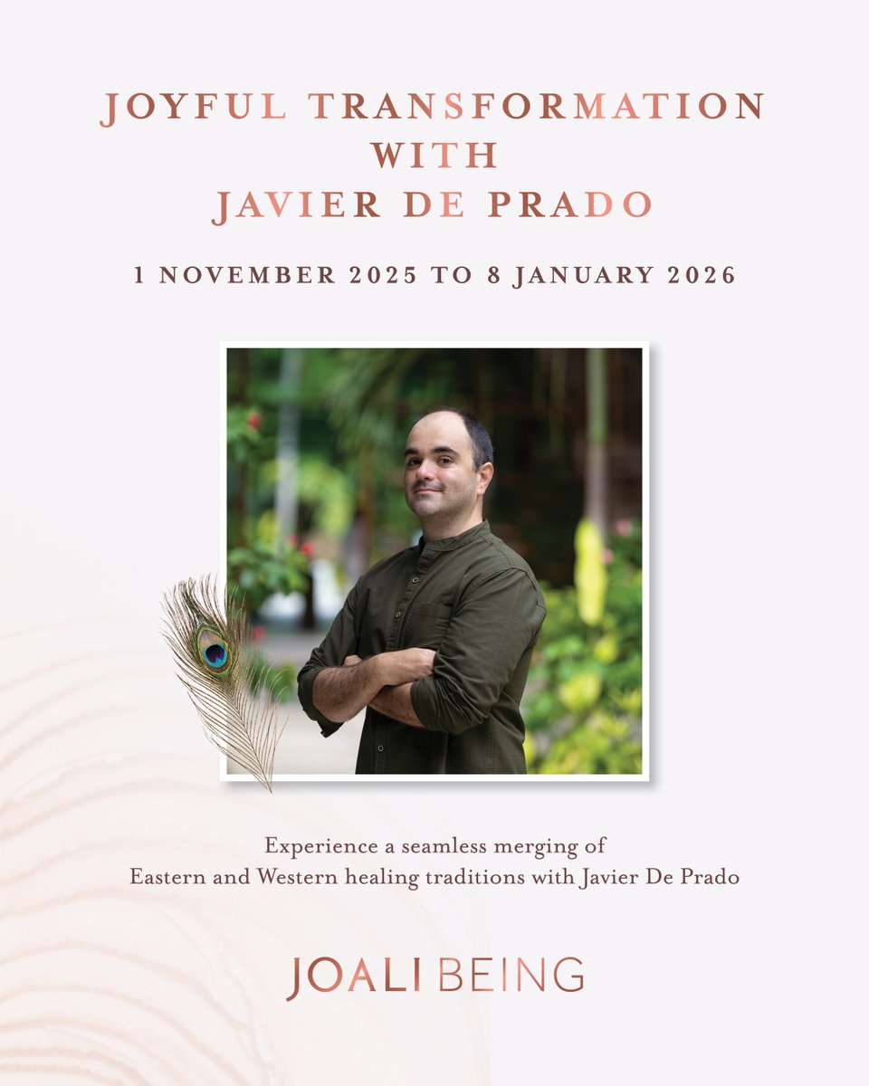 From 1 November 2025 to 8 January 2026, JOALI BEING welcomes back Javier De Prado — blending Eastern and Western traditions to inspire harmony, renewal, and mindful transformation.

#JOALIBEING #WellLiving #Transformation #HolisticHealing #Maldives