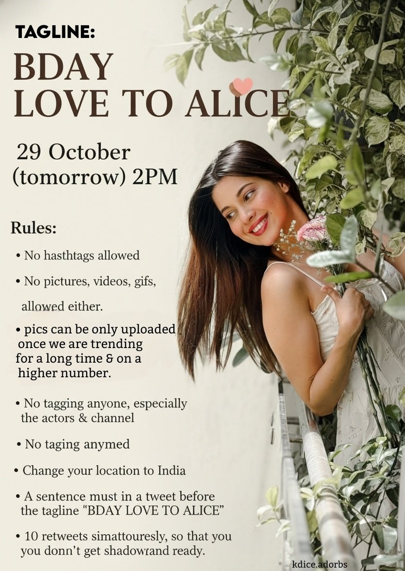 SanjanaSays_'s tweet photo. Details for the birthday trend .
#alicekaushik https://t.co/diuzoXiycs