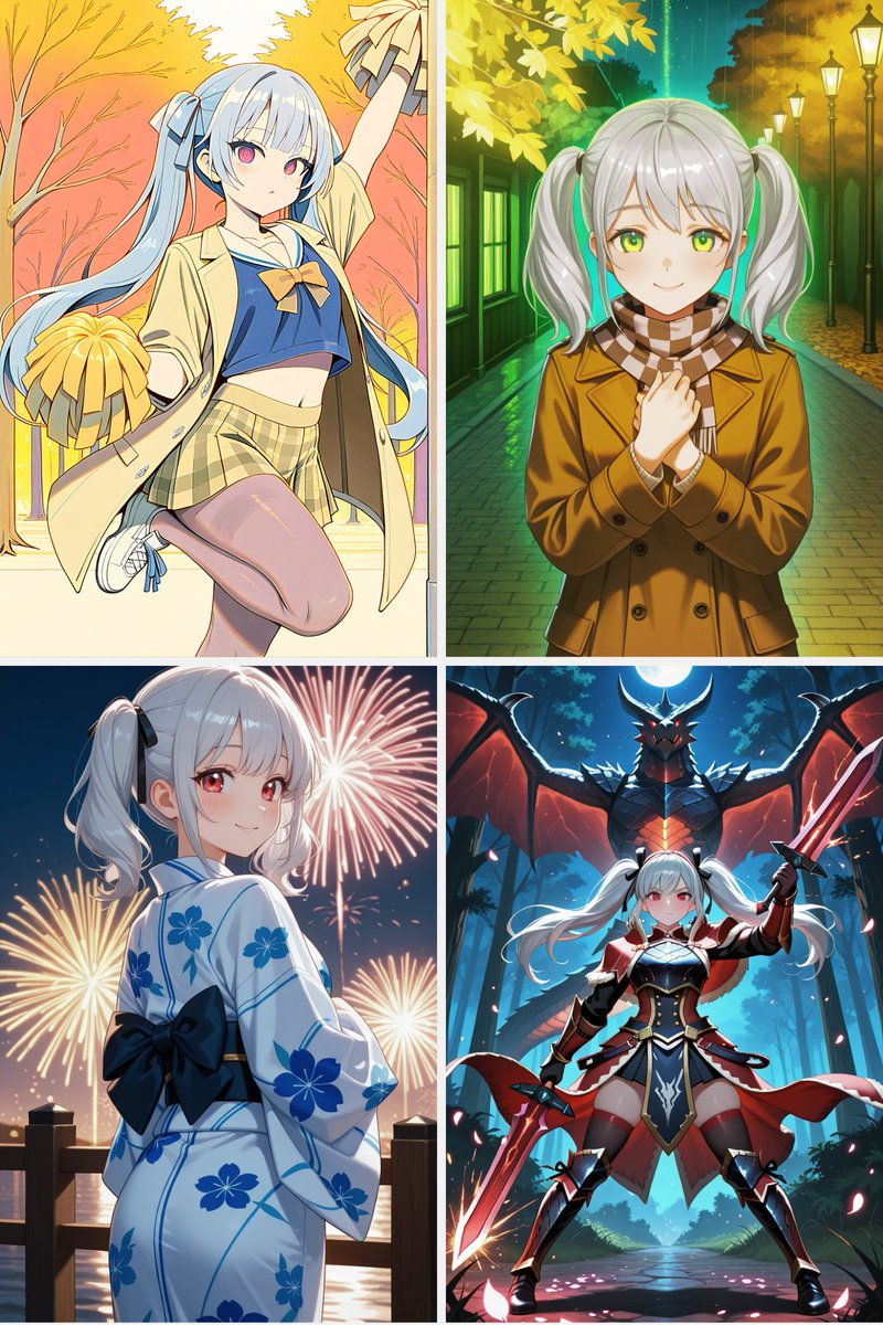 Hamukatu_No2's tweet photo. PixAI Practice Log #04|NINE Challenge ✨
Changed all thumbnails today🤣
This time it’s “Only NINE Special”!
Cheerleader, glowing rain, battle, festival date🎨
Full gallery on note👇
👉 https://t.co/vhK60zu3S1
#PixAI #AIart #AIイラスト #NINE #PracticeLog #生成AI #ファンアート https://t.co/7b0u1VOjGT