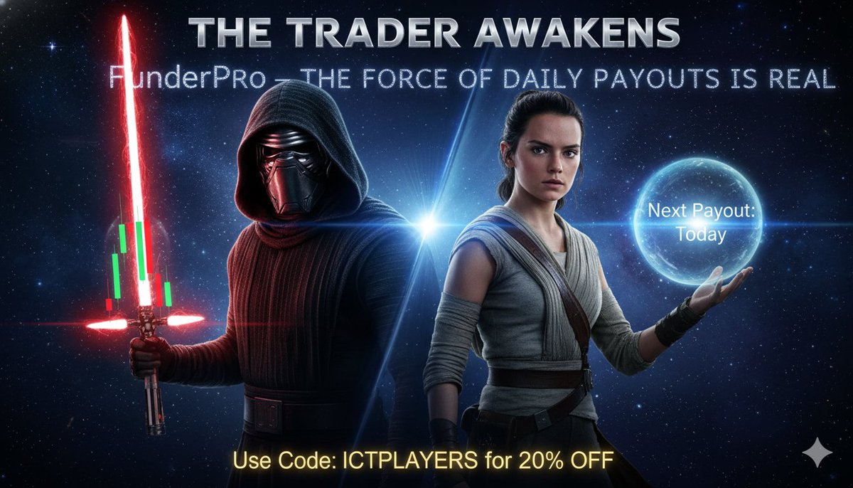_cr_t's tweet image. "When the payout hits and you feel the Force 

⚡ Rey knows. Kylo’s jealous . 
Use code ICTPLAYERS for 20% OFF on @funderpro  All Challenges. 
#FunderPro #TraderAwakens #ICTCommunity"