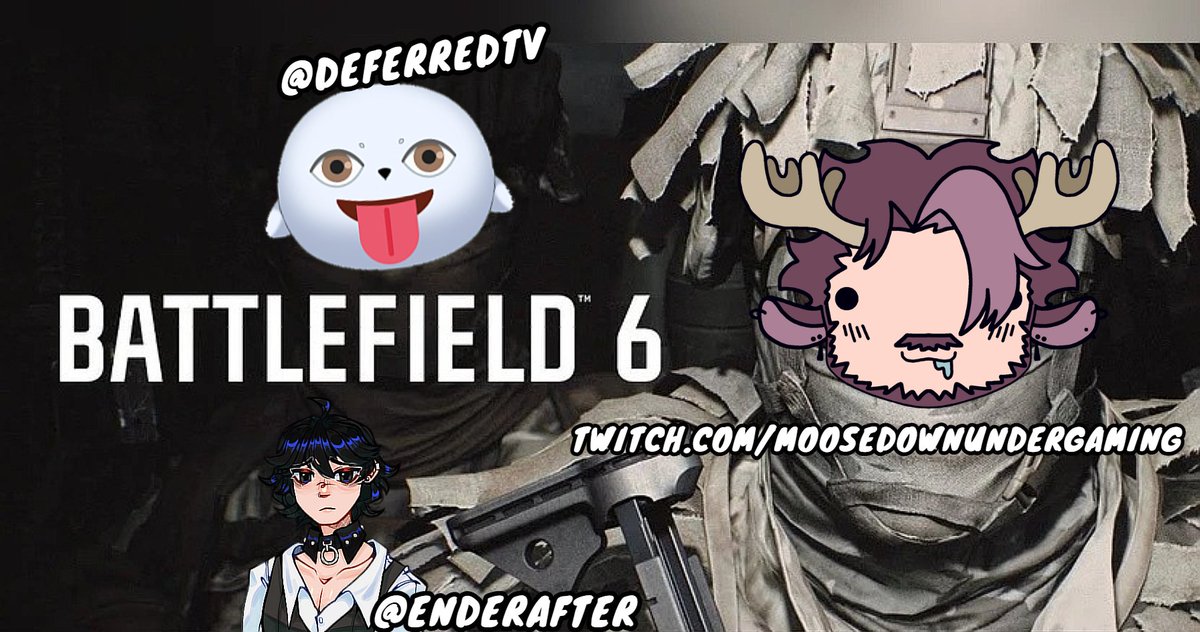 Let's see what shenanigans happen with <a href="/defer_tv/">Deferred</a>, <a href="/EndeRxfteR/">EndeRafteR</a> and myself get up to in BF6! Come say hi tonight!
7PM AEDT

#Vtubers #ENVtubers #smallvtubers #VtubersEN #vhuddle