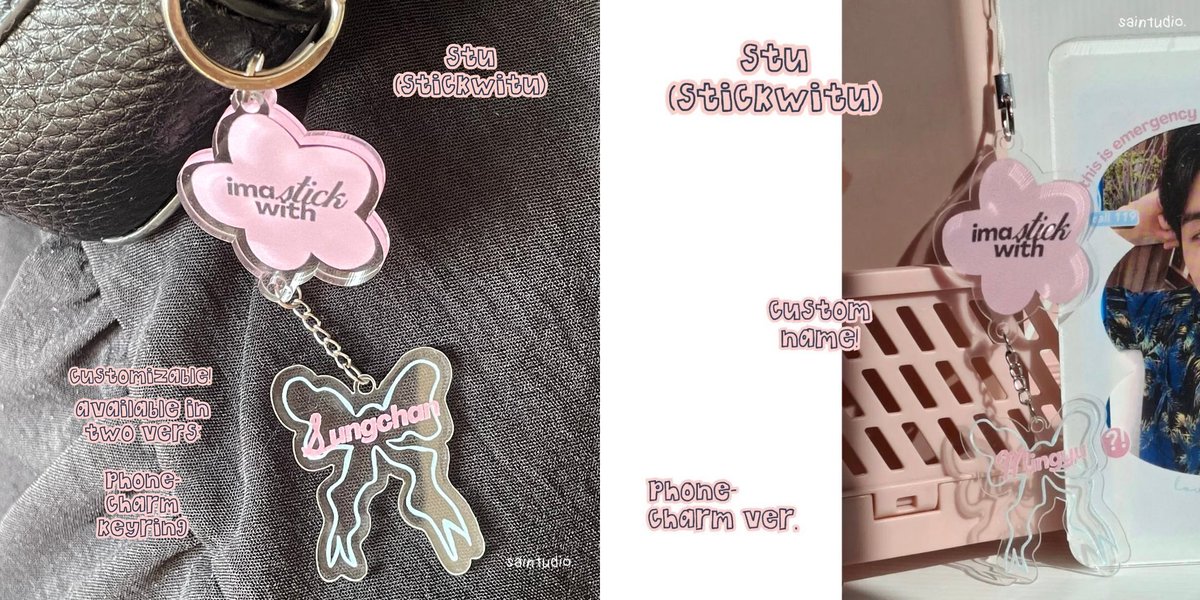 __saintudio's tweet photo. stickwitu edition __ 🕊️🌷
(retweets are highly appreciated.ᐟ)  

batch iv, period: 
oct 28th - nov 2nd

🥡 stu (keyring) 
🎡 stu (phone-charm)

order here: https://t.co/p3SXZ3IZNo https://t.co/0ij3gvq65e