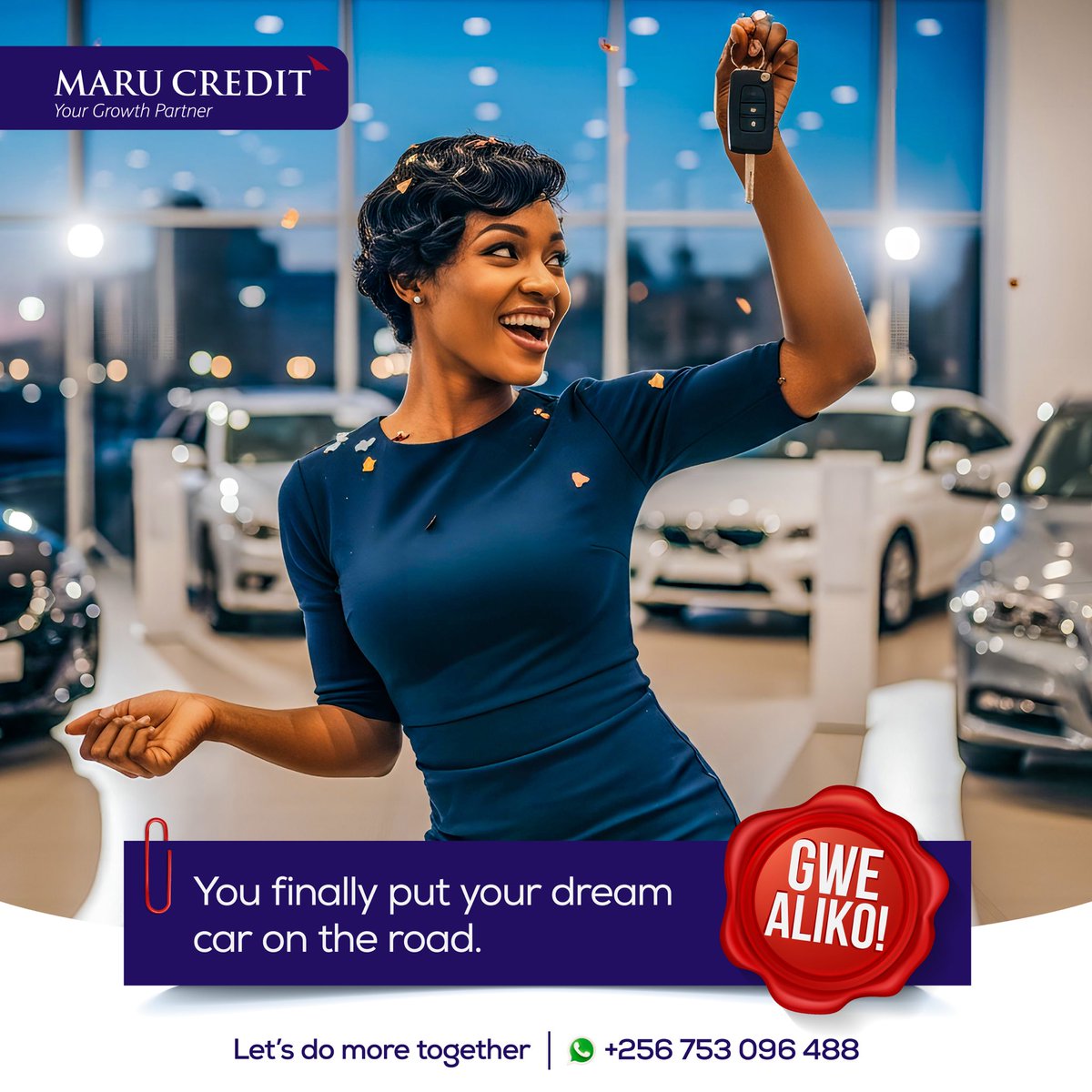 The keys to your dream car are finally in your hands, a milestone many aspire to.
#GweAliko #MARUCREDIT #YouDeserveTheCredit