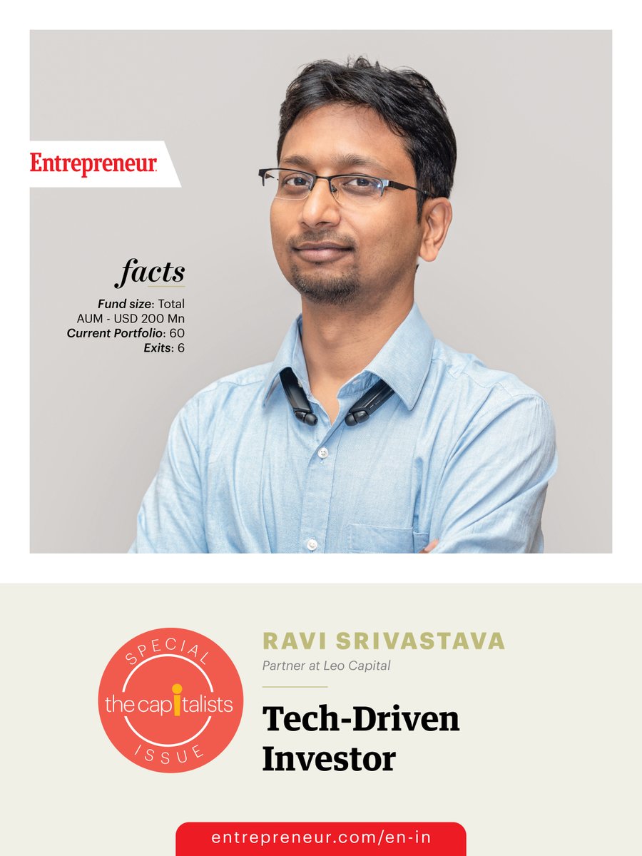 EntrepreneurIND's tweet image. #StartupEcosystem

Leo Capital Backs Early-Stage Startups Building Global Tech from India

Leo Capital, a USD 200 million fund with 60 portfolio companies and six exits, focuses on seed to pre-Series A investments, where capital is most catalytic.

Partner Ravi Srivastava says…
