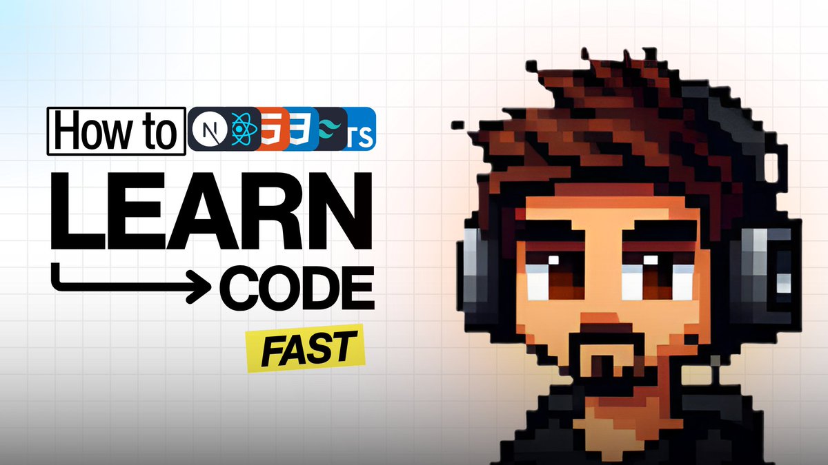 ramxcodes's tweet image. NEW VIDEO DROPPED!
How to learn coding fast!
> Basic principles (unknowns, knows)
> Method to surpass 90% beginners 
> Build in public, accountability 
> Feedback and iteration loop 
> How to avoid tutorial hell
and more!
Watch here: youtu.be/7x8IoyXDc64