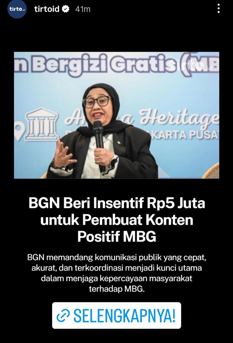 davidovichrkp's tweet image. Tersedia Loker terbuka sebagai buzzer BGN. Bisa segera kontak kantor SPPG terdekat dari rumah anda