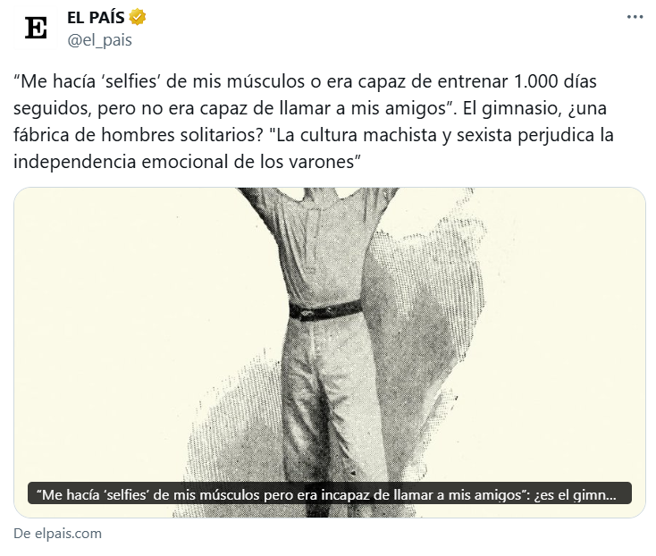 El gimnasio no es una fábrica de hombres solitarios.

Es el refugio de muchos hombres y mujeres en una sociedad que interpreta cualquier forma de disciplina como un problema o amenaza.