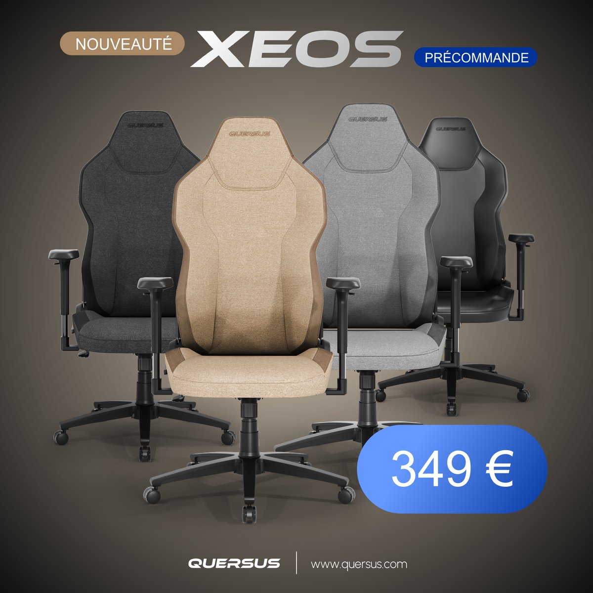 QuersusFR's tweet image. Découvrez notre toute nouvelle série XEOS ! 🔥
Quatre chaises uniques alliant artisanat de qualité et prix abordable.
Déjà disponibles en précommande 👉 q.uers.us/XEOSFR

#quersus #xeos #qualitépremium #chaises #nouveau #bureau