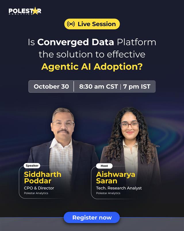 Join our experts as they unpack the current hurdles in the data ecosystem and share exactly what you need to know to begin your Agentic AI adoption.

polestarllp.com/webinars/conve…

📅 When: October 30 | 7 PM IST | 8:30 AM CT

Don’t miss out—let’s transform your data into action!