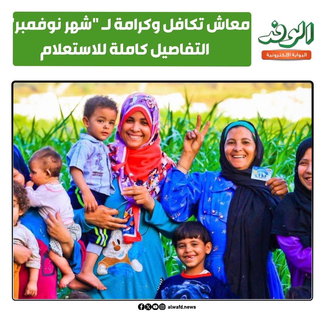 بوابة الوفد معاش تكافل وكرامة لـ "شهر نوفمبر".. التفاصيل كاملة للاستعلام 