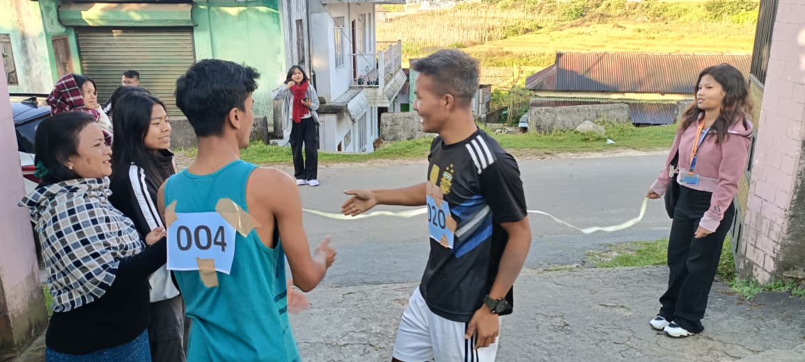 TSMCMairang's tweet photo. Tirot Sing Memorial College, Mairang today the 28/10/2025  organised a Marathon to commemorate 150th birth anniversary of Sardar Vallabhbhai, a pre-event activities - Nasha Mukt Pledge was taken before the run #SARDAR@150.
@_NSSIndia
@nss_rdguwahati
@CellNehu
@mybharatgov https://t.co/pjXiNZM3QE