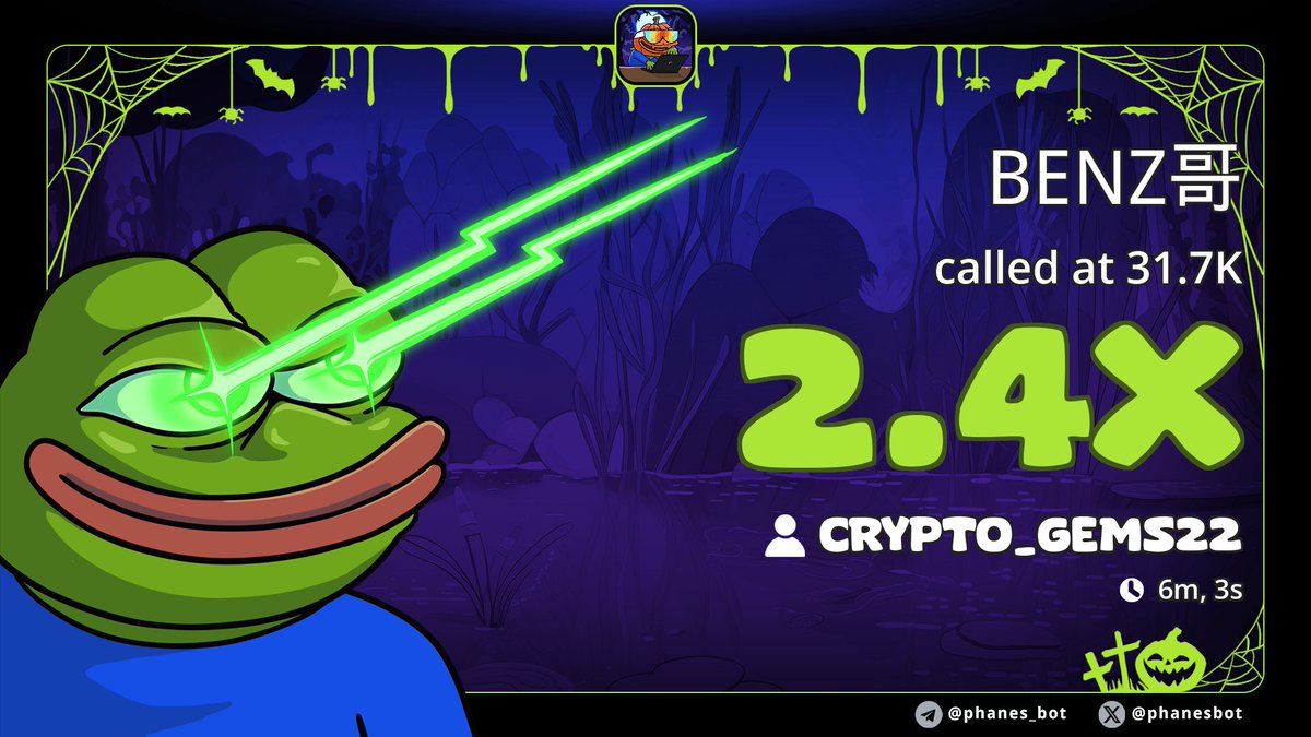 2.4x pump from my call on $BENZ
Private Tg frens eating 🥣 good

0x1cf0a038015d108f4adc6db09e14ed8c783b4444