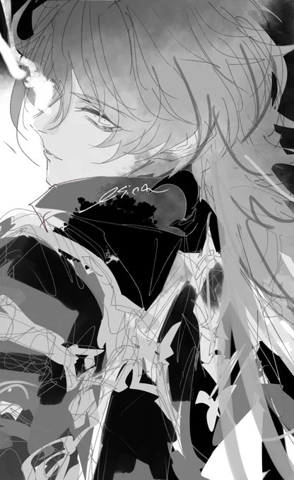 Wip/ #Flins 墨ンズさんのラフを描いています どれにしよう