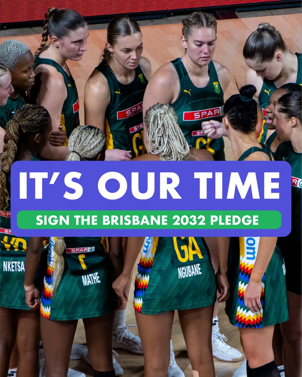 Netball_SA's tweet image. Have you signed the pledge? 🫵
Join the movement now by pledging your support for netball to be included in the Brisbane 2032 Games! 💥

👉 bit.ly/4msPxu2

#NetballFamily #BacktheBid