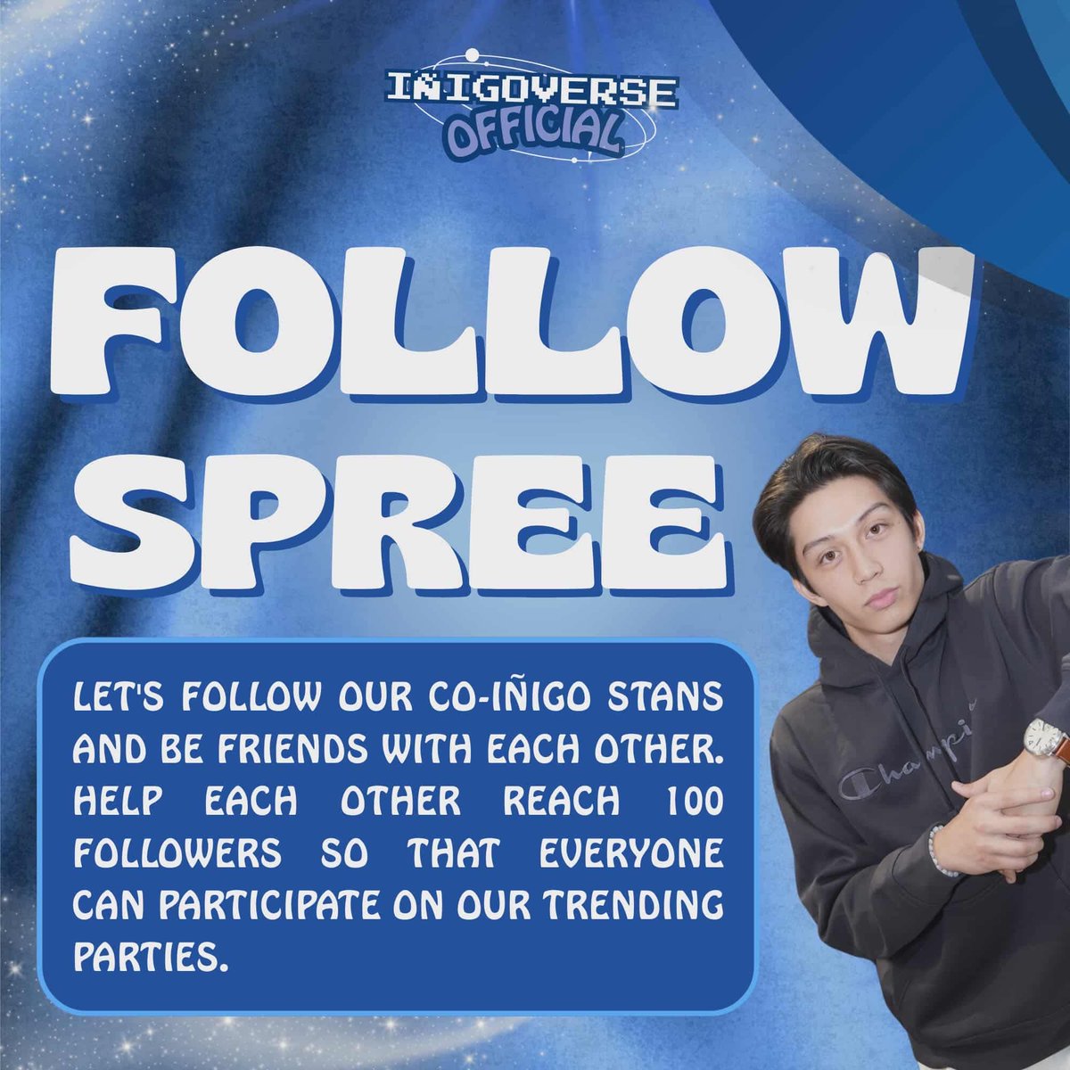 INIGOVERSEOFC's tweet photo. It’s Follow Spree Time! 

Drop a “💫” comment below and let’s spread the love — follow, interact, and connect with fellow supporters! Let’s keep our timeline shining with good vibes and support for Iñigo 💙 https://t.co/sIINBqRAQH