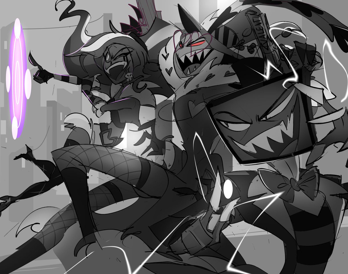 WIP i want to do fight stuff now TT #hazbinhotelfanart