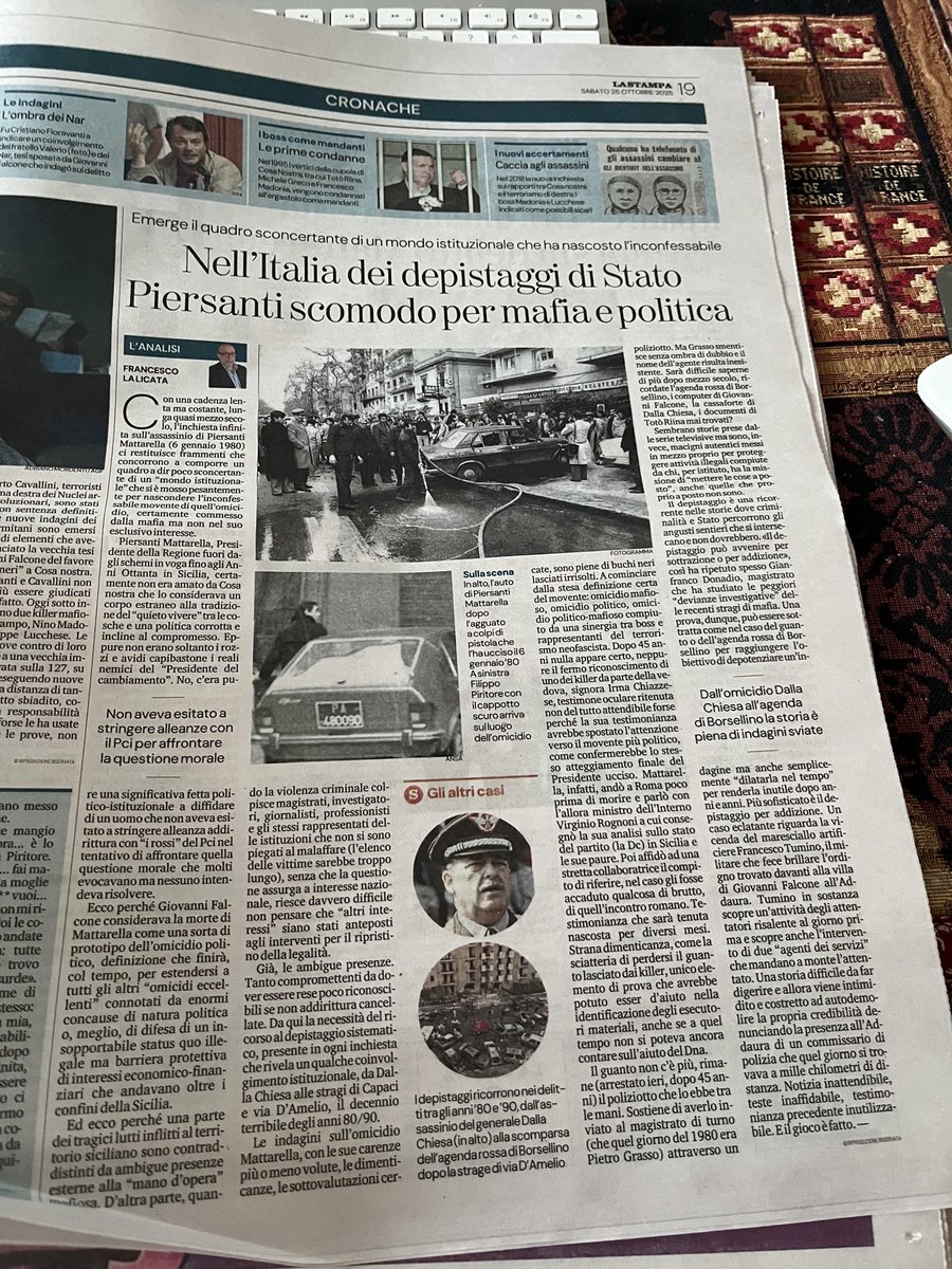 paoloangeloRF's tweet image. #lalicata”c’era una significativa fetta politico istituzionale a diffidare di un uomo che non aveva esitato a stringere alleanza Con #pci nel tentativo di affrontare questione morale..#Falcone considerava la morte di #mattarella una sorta di prototipo dell’omicidio politico