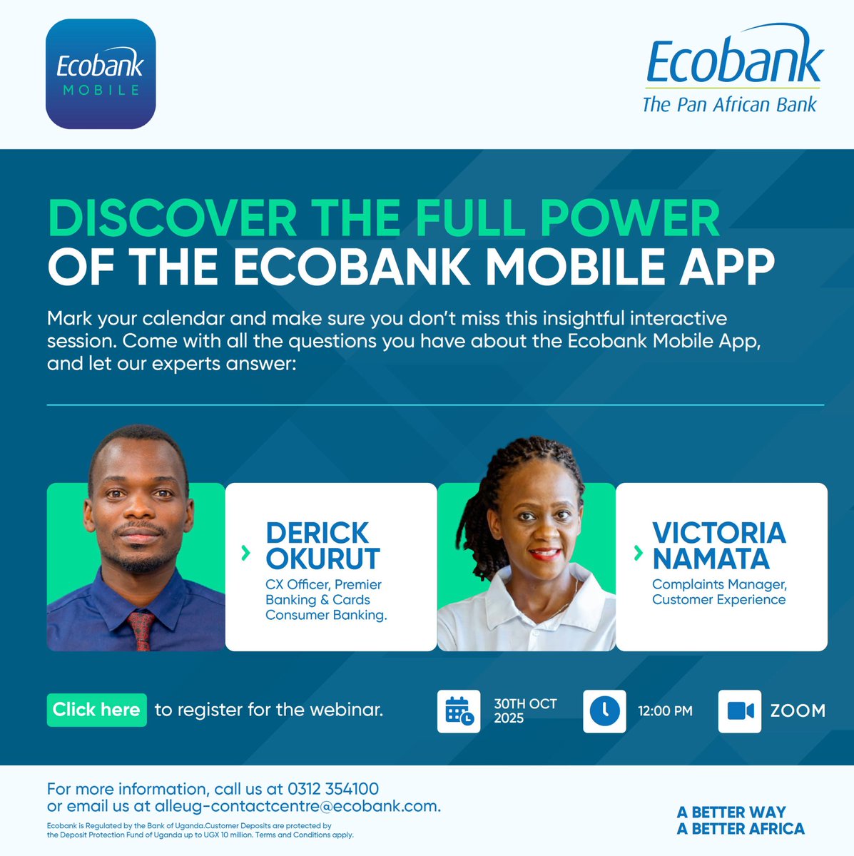 Eric_Of_1691's tweet image. Have you ever realised how much of your life runs on your phone, except your banking?

This Thursday, Ecobank is fixing that with an interactive webinar on the Ecobank Mobile App.

I’m genuinely looking forward to this one. Let me tell you why (A thread)

#ABetterWay