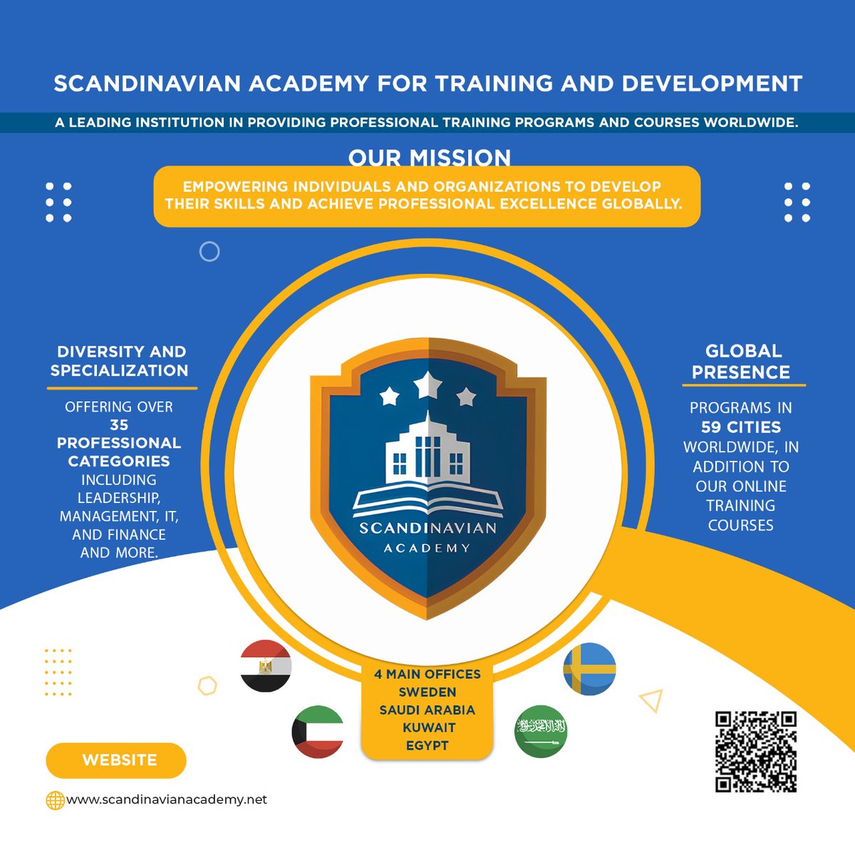 🚀 Level Up Your Skills with the Scandinavian Academy for Training &amp; Development! 🎓
From Sweden to the world 🌍 — we offer professional programs in 59 cities and over 35 specialized fields, including Leadership, Management, IT, and Finance.
🔗 Discover more :
📞 0201040330979