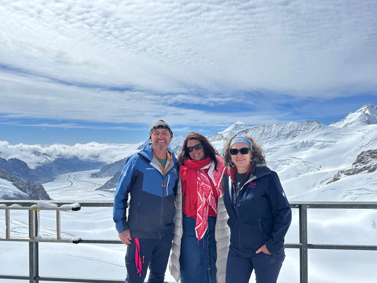 bettanyhughes's tweet photo. Morning! Yes, not my normal environment (!) - meeting the amazing scientists helping study glaciology and stunning, prehistoric glacial #archaeology in the #Swiss mountains - #Treasures of #Switzerland coming on Saturday… https://t.co/Tn2BxSqWjj