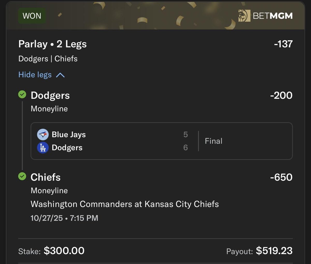 BuildRoll24's tweet photo. 7hr SWEAT 💦 BANG!! ✅✅ 

EQUINOX NIGHT = CASH NIGHT 💰🤑
3U 💎 (KC/LAD -137) ✅
 
I TOLD YOU WE WOULD BOUNCE BACK 🔥

BOOKS COOKED 🔥

✅ NFL SGP +688 👇
✅ MLB SGP +198 👇
✅ VJ AST 🪜 +600
✅ Avdija O19.5
✅ Rice O65.5
✅ Kuminga O24.5 PRA

#MLB #NBA #VVCREW #GamblingX https://t.co/Ai21PFXLgy