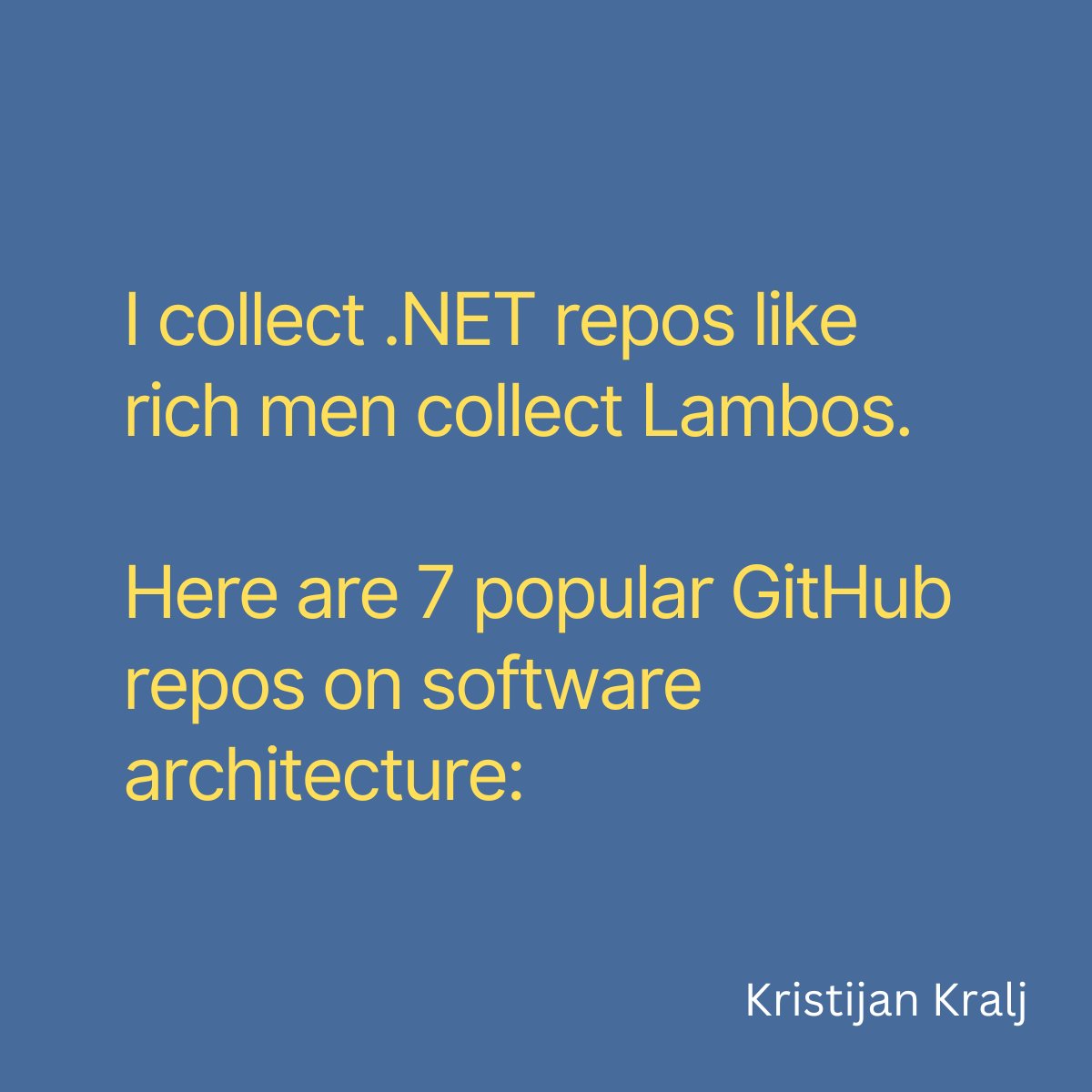kristijan_kralj's tweet image. Confession:
I can't stop collecting GitHub repos.
Here are 7 popular GitHub repos on software architecture:
(for .NET developers)
1. Evolutionary architecture by example - github.com/evolutionary-a…
2. Modular monolith application with DDD - github.com/kgrzybek/modul…
3. .NET 9…